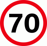 Знак на авто "70" на магните 