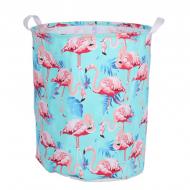 Кошик для білизни Berni Home Tropical flamingo тканинний з ручками Блакитний (57272) Кошик для білизни Berni Home Tropical flamingo тканинний з ручками Блакитний (57272)