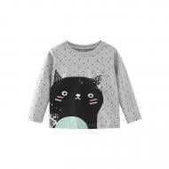 Лонгслив для девочки Berni Kids Black cat р. 140 в горох с рисунком кот Серый (59168)