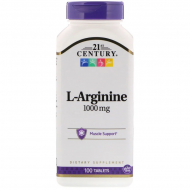 Амінокислота 21st Century L-Arginine 1000 мг 100 таблеток