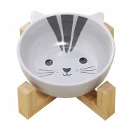Миска для котів і собак Taotaopets 115505 Кіт керамічна на дерев'яній підставці Миска для котів і собак Taotaopets 115505 Кіт керамічна на дерев'яній підставці