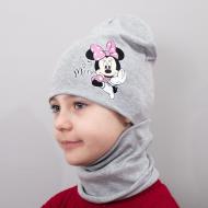 Детская шапка с хомутом Kahta "Minnie" р. 52-56 Серый (OC-834) Детская шапка с хомутом Kahta "Minnie" р. 52-56 Серый (OC-834)