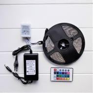 Светодиодная лента влагозащитная LED SMD 5050 RGB 5 м полный комплект Светодиодная лента влагозащитная LED SMD 5050 RGB 5 м полный комплект