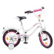 Велосипед детский PROF1 Sta Y1494r 14' с багажником Белый/Малиновый (38446559)