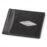 Зажим для денег Stingray Leather 18120 из натуральной кожи морского ската Черный Зажим для денег Stingray Leather 18120 из натуральной кожи морского ската Черный