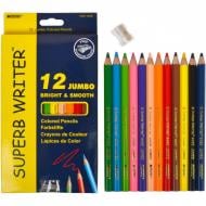 Олівці кольорові Marco Jumbo Superb Writer зі стругачкою 12 кольорів (4400-12CB) Олівці кольорові Marco Jumbo Superb Writer зі стругачкою 12 кольорів (4400-12CB)