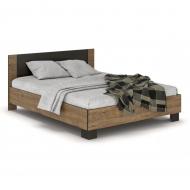 Ліжко двоспальне Меблі-Сервіс 160х200 см Вероніка з ДСП з ламелями Дуб Апріл/Венге