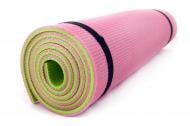 Килимок для йоги та фітнесу OSPORT FI-0083 Спорт 8 мм Рожево-салатовий