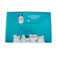 Папка-конверт M&G "So Many Cats" А4 на кнопке непрозрачная Бирюзовый (ADM929FM) Папка-конверт M&G "So Many Cats" А4 на кнопке непрозрачная Бирюзовый (ADM929FM)