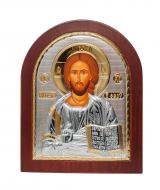 Икона Спасителя Иисус арочной формы 14,7х18 см Серебряный Икона Спасителя Иисус арочной формы 14,7х18 см Серебряный