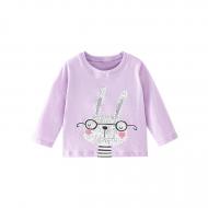 Лонгслив для девочки Berni Kids Rabbit with glasses р. 140 с рисунком Фиолетовый (59191)