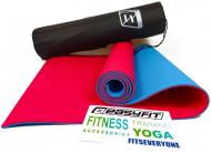 Килимок для йоги EasyFit TPE+TC 183х61 см Червоний/Блакитний (EF-TPE6RBC) Килимок для йоги EasyFit TPE+TC 183х61 см Червоний/Блакитний (EF-TPE6RBC)