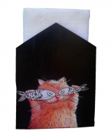 Серветниця Okl Gifts Коти ручний розпис 13x17x5 см Чорний Серветниця Okl Gifts Коти ручний розпис 13x17x5 см Чорний