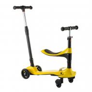 Самокат детский с родительской ручкой и сиденьем Best Scooter 16-1 Желтый Самокат детский с родительской ручкой и сиденьем Best Scooter 16-1 Желтый