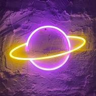 Настінний неоновий нічник Decoration Lamp планета Сатурн