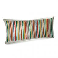 Подушка для дивана бархатная Разноцветные полосы 50x24 (52BP_TFL041)