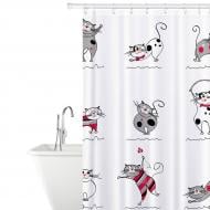 Штора для душа Tatkraft Funny Cats с кольцами 12 шт 180х180 см (14664) Штора для душа Tatkraft Funny Cats с кольцами 12 шт 180х180 см (14664)