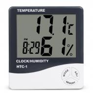 Електронний кімнатний термометр гігрометр Ketotek НТС-1 з годинником