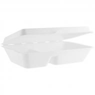 Контейнер для їжі Vegware на два відділення з багасси 50 шт. 230x150 мм Білий (B002) Контейнер для їжі Vegware на два відділення з багасси 50 шт. 230x150 мм Білий (B002)