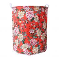 Кошик для білизни Berni Home Peony тканинний з ручками Червоний (58493) Кошик для білизни Berni Home Peony тканинний з ручками Червоний (58493)