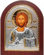 Икона Спасителя Иисус арочной формы 10,7х12,8 см Серебряный Икона Спасителя Иисус арочной формы 10,7х12,8 см Серебряный