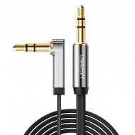 Аудіо кабель Ugreen AV119 10598 AUX 3,5 мм jack з кутовим штекером 1,5 м Чорний/Сріблястий Аудіо кабель Ugreen AV119 10598 AUX 3,5 мм jack з кутовим штекером 1,5 м Чорний/Сріблястий