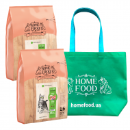 Набір кормів HOME FOOD для кошенят 2 упаковки по 1,6 кг та сумка Набір кормів HOME FOOD для кошенят 2 упаковки по 1,6 кг та сумка