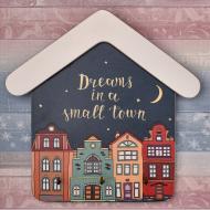 Настенная ключница Dreams in a small town 18х18см 3 крючка (kmm0401) Настенная ключница Dreams in a small town 18х18см 3 крючка (kmm0401)