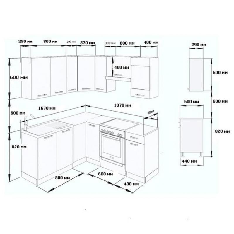 Кухня 190 на 260 угловая
