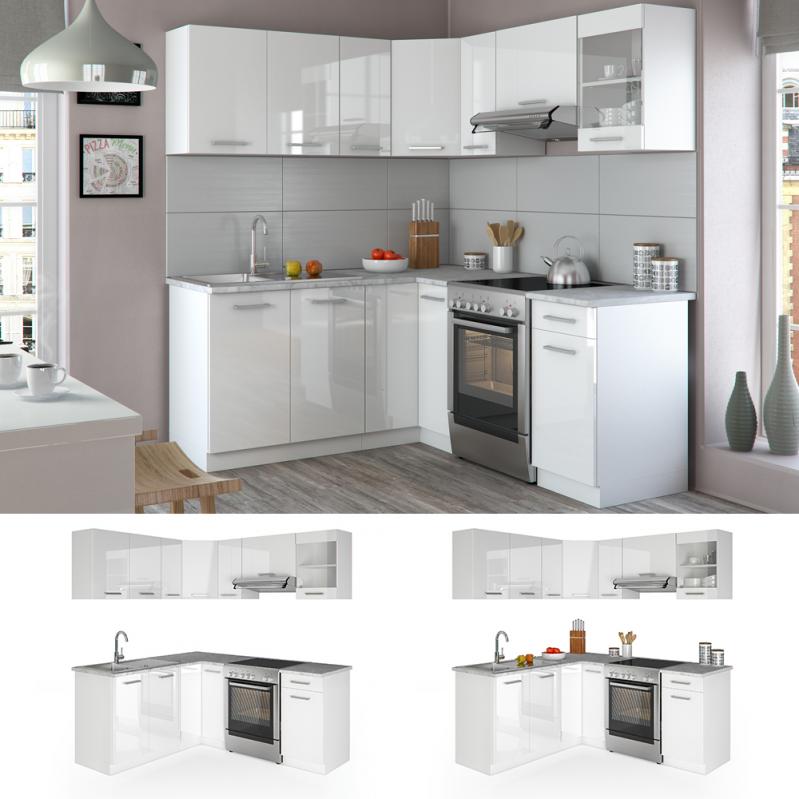 ᐉ Угловая кухня 190 см Vicco Rick, белый глянец • Купить в Киеве ...