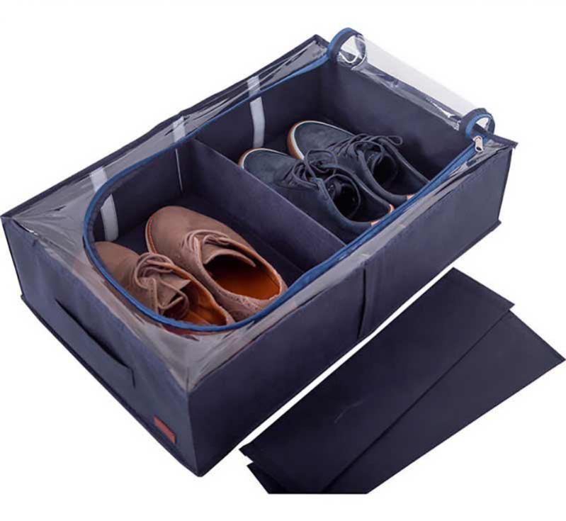 Органайзер для хранения вещей и обуви на 4 отделения Синий (KHV-3-jeans) - фото 2