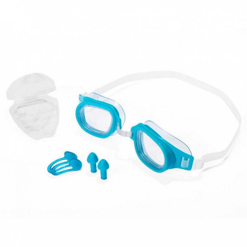 Детский набор для плавания от 7 лет очки беруши зажим на нос - фото 1